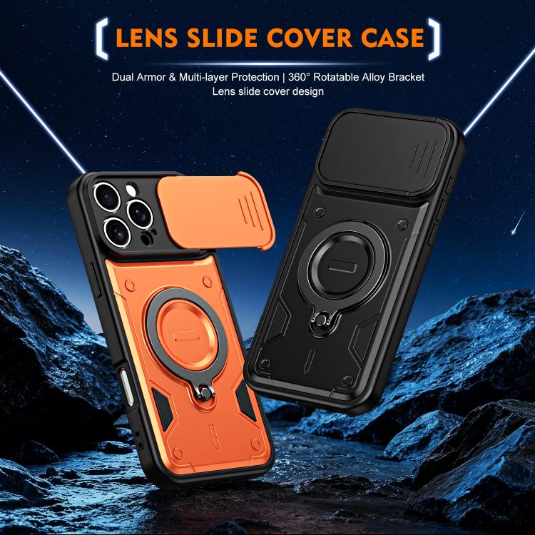 Supporto ad anello, copriobiettivo scorrevole, custodia per telefono, For iPhone 16 Pro, For iPhone 16