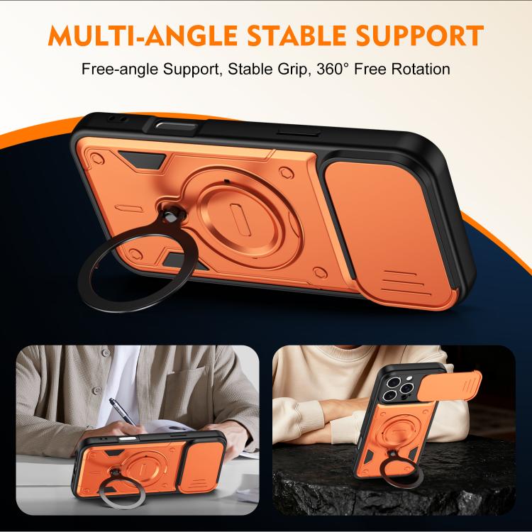 Supporto ad anello, copriobiettivo scorrevole, custodia per telefono, For iPhone 16 Pro, For iPhone 16