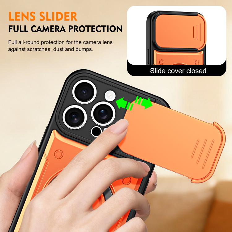 Supporto ad anello, copriobiettivo scorrevole, custodia per telefono, For iPhone 16 Pro, For iPhone 16