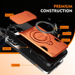 Supporto ad anello, copriobiettivo scorrevole, custodia per telefono, For iPhone 16 Pro, For iPhone 16