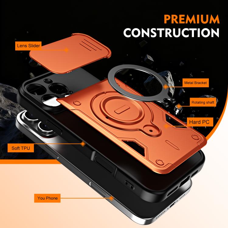 Supporto ad anello, copriobiettivo scorrevole, custodia per telefono, For iPhone 16 Pro, For iPhone 16