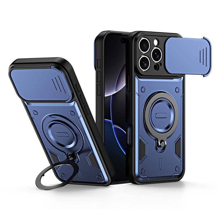 Supporto ad anello, copriobiettivo scorrevole, custodia per telefono, For iPhone 16 Pro, For iPhone 16