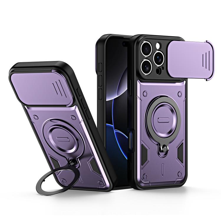 Supporto ad anello, copriobiettivo scorrevole, custodia per telefono, For iPhone 16 Pro, For iPhone 16