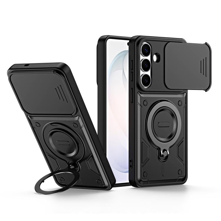 Supporto ad anello, copriobiettivo scorrevole, custodia per telefono, For Galaxy S26+ 5G, For Galaxy S26 Ultra 5G, For Galaxy S26 5G