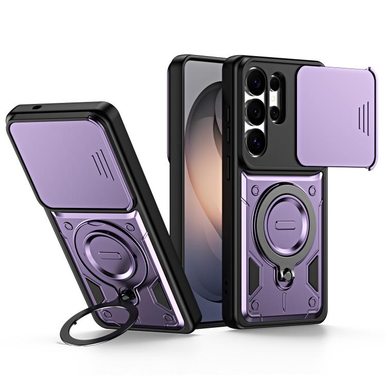 Supporto ad anello, copriobiettivo scorrevole, custodia per telefono, For Galaxy S26+ 5G, For Galaxy S26 Ultra 5G, For Galaxy S26 5G