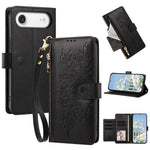 Portafoglio con cerniera a forma di farfalla e fiore, custodia per telefono in pelle vegana con cinturino, For iPhone Air, For iPhone 16 Pro Max, For iPhone 16 Pro, For iPhone 16 Plus