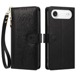 Portafoglio con cerniera a forma di farfalla e fiore, custodia per telefono in pelle vegana con cinturino, For iPhone Air, For iPhone 16 Pro Max, For iPhone 16 Pro, For iPhone 16 Plus