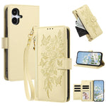 Portafoglio con cerniera a forma di farfalla e fiore, custodia per telefono in pelle vegana con cinturino, For Galaxy A57 5G, For Galaxy A37 5G, For Galaxy A27 5G, For Galaxy A25e 5G