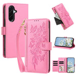Portafoglio con cerniera a forma di farfalla e fiore, custodia per telefono in pelle vegana con cinturino, For Galaxy A57 5G, For Galaxy A37 5G, For Galaxy A27 5G, For Galaxy A25e 5G