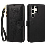 Portafoglio con cerniera a forma di farfalla e fiore, custodia per telefono in pelle vegana con cinturino, For Galaxy S23 Ultra 5G, For Galaxy S23+ 5G, For Galaxy S23 5G, For Galaxy S22 Ultra 5G
