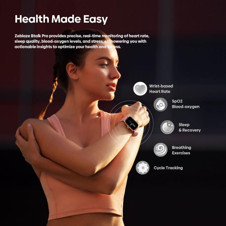 Zeblaze Btalk Pro, smartwatch sportivo da 1,91 pollici con luminosità di 600 nit, certificazione IP68 e Bluetooth 5.3, supporta chiamate Bluetooth, monitoraggio della frequenza cardiaca, dell'ossigeno nel sangue e del sonno.