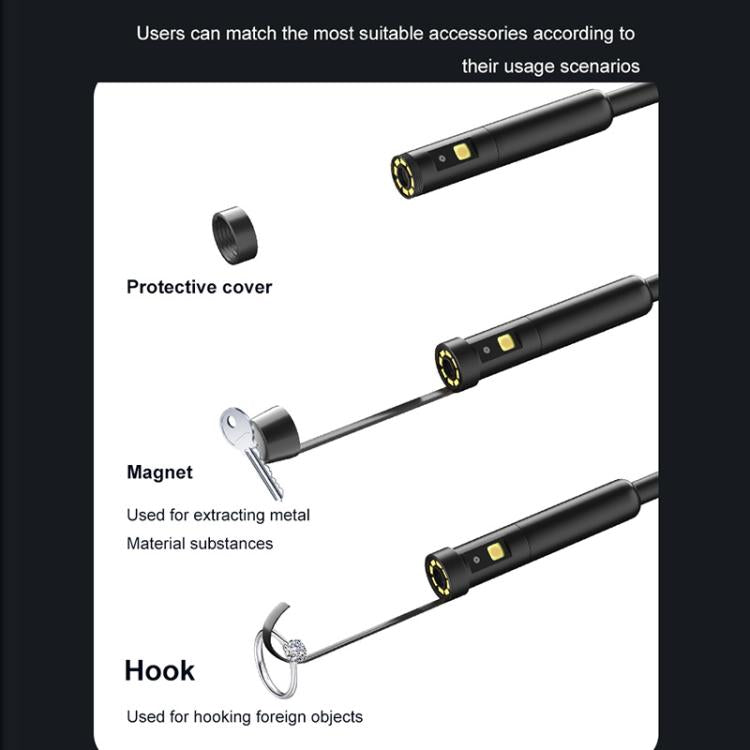 Endoscopio digitale industriale P280 con schermo HD da 5 pollici e diametro di 8 mm., 2m Hard Cable Single-lens, 5m Hard Cable Single-lens, 10m Hard Cable Single-lens, 2m Hard Cable Dual-lens, 5m Hard Cable Dual-lens, 10m Hard Cable Dual-lens