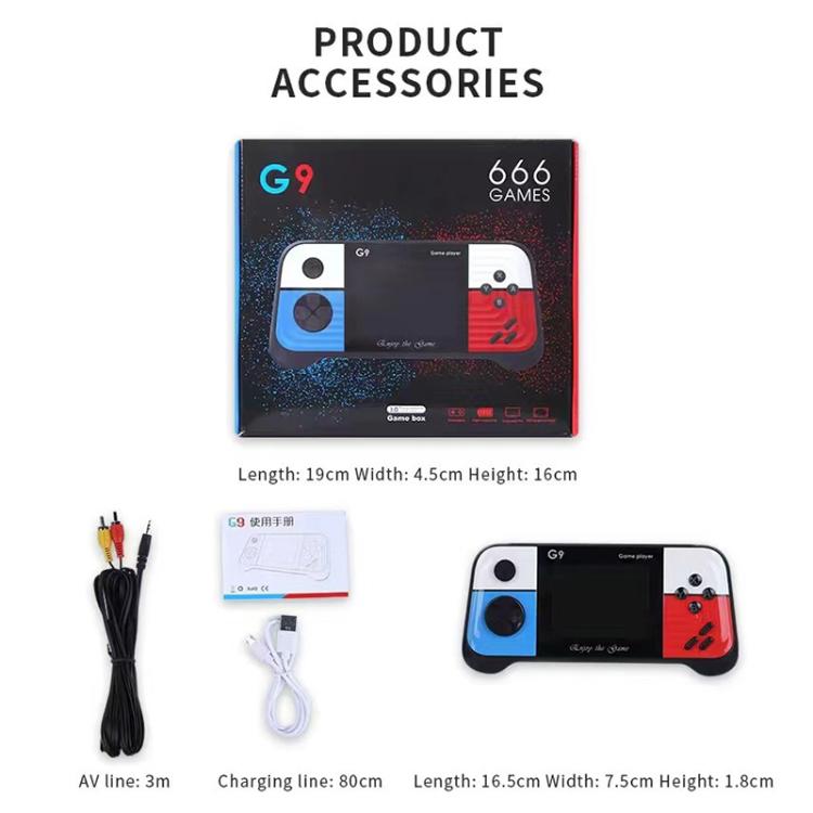 Console portatile G9 con schermo 3 pollici e 600 giochi integrati