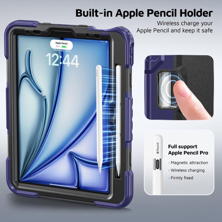 Custodia resistente per tablet con scomparto per penna, cinturino e supporto., For iPad Air 11 2026 / 2025 / 2024, For iPad 2025 / 2022