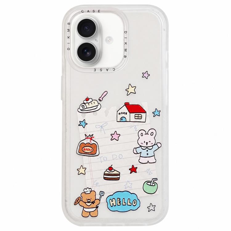 Custodia per telefono in acrilico con adesivo effetto cartone animato satinato "Skin Feel", For iPhone 16 Pro Max, For iPhone 16 Pro, For iPhone 16
