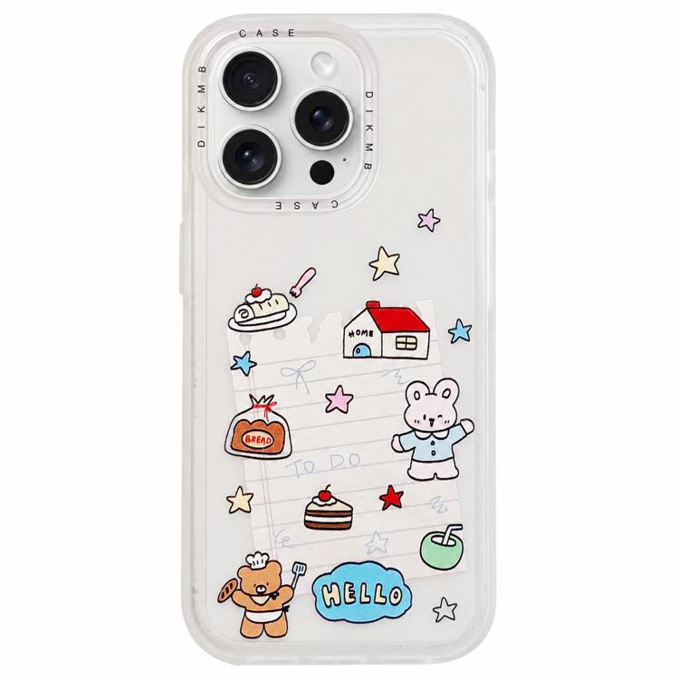 Custodia per telefono in acrilico con adesivo effetto cartone animato satinato "Skin Feel", For iPhone 15 Pro Max, For iPhone 15 Pro, For iPhone 15