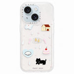 Custodia per telefono in acrilico con adesivo effetto cartone animato satinato "Skin Feel", For iPhone 15 Pro Max, For iPhone 15 Pro, For iPhone 15