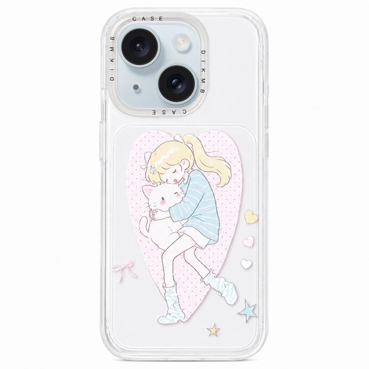 Custodia per telefono in acrilico con adesivo effetto cartone animato satinato "Skin Feel", For iPhone 15 Pro Max, For iPhone 15 Pro, For iPhone 15