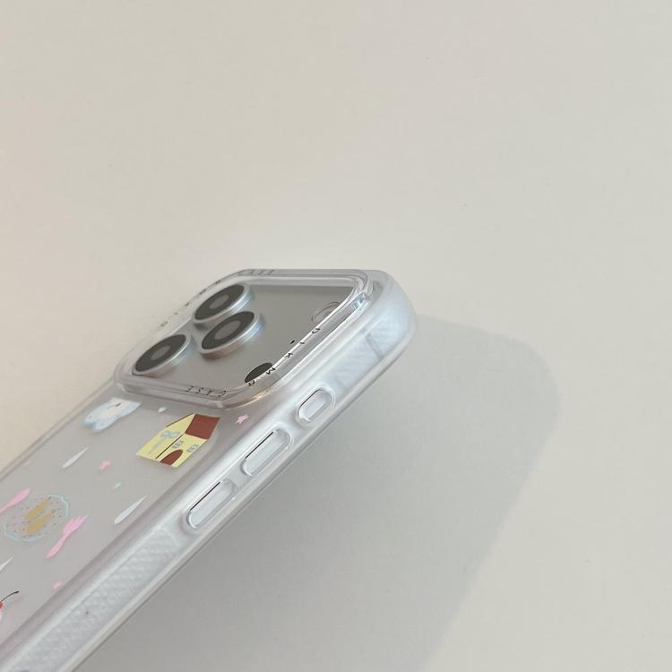 Custodia per telefono in acrilico con adesivo effetto cartone animato satinato "Skin Feel", For iPhone 15 Pro Max, For iPhone 15 Pro, For iPhone 15