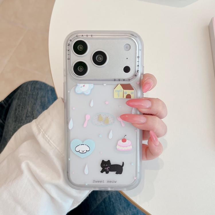 Custodia per telefono in acrilico con adesivo effetto cartone animato satinato "Skin Feel", For iPhone 15 Pro Max, For iPhone 15 Pro, For iPhone 15