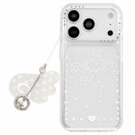 Custodia per telefono in acrilico con ciondolo e adesivo effetto cartone animato satinato Skin Feel., For iPhone 17 Pro Max, For iPhone 17 Pro, For iPhone 17, For iPhone 16 Pro Max, For iPhone 16 Pro, For iPhone 16