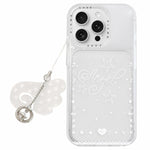 Custodia per telefono in acrilico con ciondolo e adesivo effetto cartone animato satinato Skin Feel., For iPhone 15 Pro Max, For iPhone 15 Pro, For iPhone 15