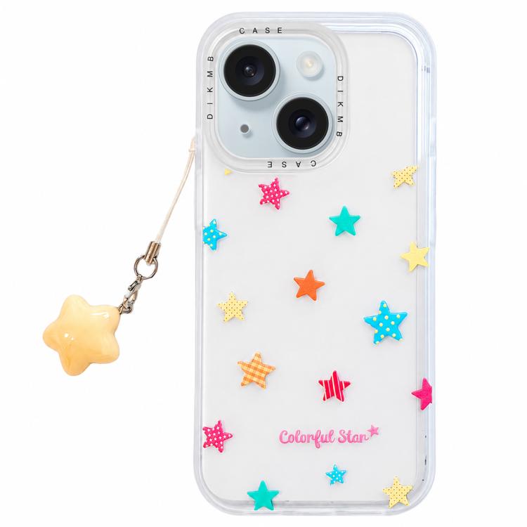 Custodia per telefono in acrilico con ciondolo e adesivo effetto cartone animato satinato Skin Feel., For iPhone 15 Pro Max, For iPhone 15 Pro, For iPhone 15