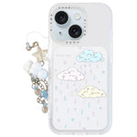 Custodia per telefono in acrilico con ciondolo e adesivo effetto cartone animato satinato Skin Feel., For iPhone 15 Pro Max, For iPhone 15 Pro, For iPhone 15