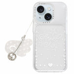 Custodia per telefono in acrilico con ciondolo e adesivo effetto cartone animato satinato Skin Feel., For iPhone 15 Pro Max, For iPhone 15 Pro, For iPhone 15