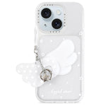 Custodia per telefono in acrilico con ciondolo e adesivo effetto cartone animato satinato Skin Feel., For iPhone 15 Pro Max, For iPhone 15 Pro, For iPhone 15