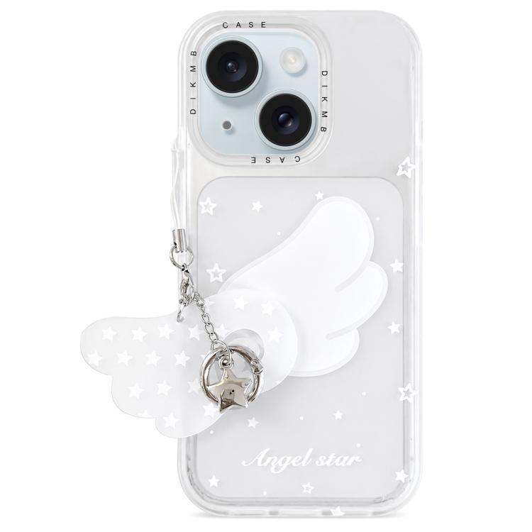 Custodia per telefono in acrilico con ciondolo e adesivo effetto cartone animato satinato Skin Feel., For iPhone 15 Pro Max, For iPhone 15 Pro, For iPhone 15