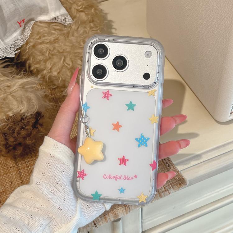 Custodia per telefono in acrilico con ciondolo e adesivo effetto cartone animato satinato Skin Feel., For iPhone 15 Pro Max, For iPhone 15 Pro, For iPhone 15