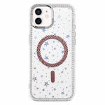 Custodia per telefono con anello magnetico in fibra di carbonio con strass e motivo a stella., For iPhone 12 Pro Max, For iPhone 12 Pro, For iPhone 11 Pro Max, For iPhone 11