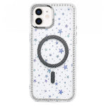 Custodia per telefono con anello magnetico in fibra di carbonio con strass e motivo a stella., For iPhone 12 Pro Max, For iPhone 12 Pro, For iPhone 11 Pro Max, For iPhone 11