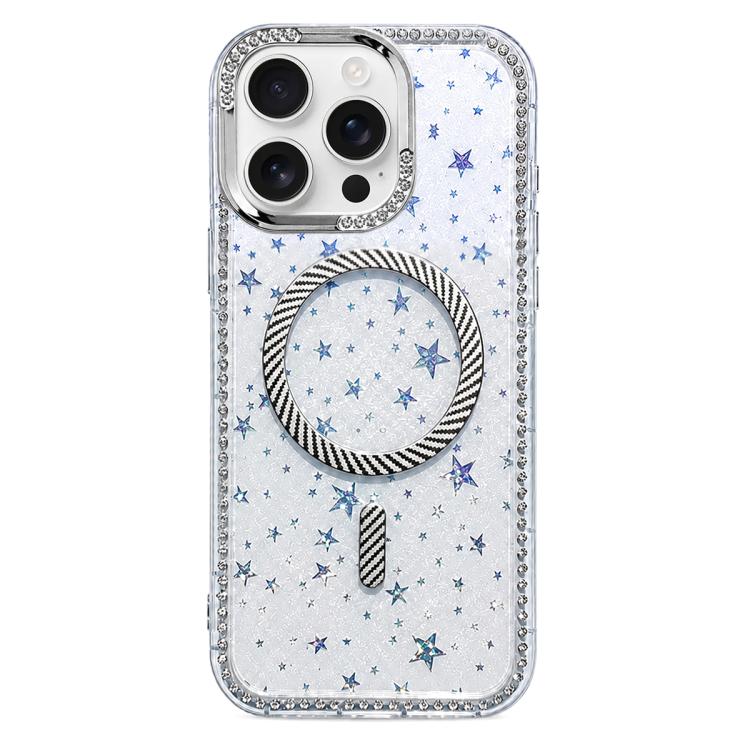 Custodia per telefono con anello magnetico in fibra di carbonio con strass e motivo a stella., For iPhone 13 Pro Max, For iPhone 13 Pro, For iPhone 13, For iPhone 12