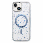 Custodia per telefono con anello magnetico in fibra di carbonio con strass e motivo a stella., For iPhone 14 Plus, For iPhone 14, For iPhone 14 Pro, For iPhone 14 Pro Max