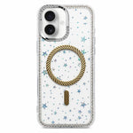 Custodia per telefono con anello magnetico in fibra di carbonio con strass e motivo a stella., For iPhone 16 Pro Max, For iPhone 16 Pro, For iPhone 16 Plus, For iPhone 16