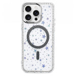 Custodia per telefono con anello magnetico in fibra di carbonio con strass e motivo a stella., For iPhone 16 Pro Max, For iPhone 16 Pro, For iPhone 16 Plus, For iPhone 16