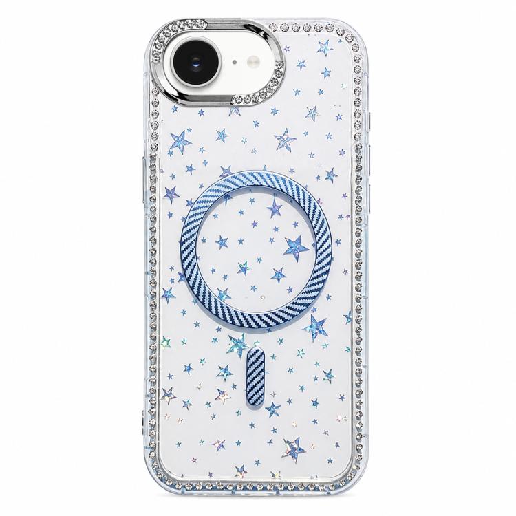 Custodia per telefono con anello magnetico in fibra di carbonio con strass e motivo a stella., For iPhone 17e / 16e, For iPhone 17 Pro Max, For iPhone 17 Pro, For iPhone 17