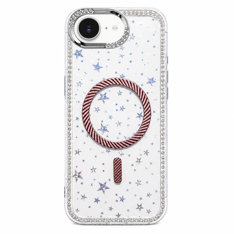 Custodia per telefono con anello magnetico in fibra di carbonio con strass e motivo a stella., For iPhone 17e / 16e, For iPhone 17 Pro Max, For iPhone 17 Pro, For iPhone 17