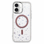 Custodia per telefono con anello magnetico in fibra di carbonio con strass e motivo a stella., For iPhone 17e / 16e, For iPhone 17 Pro Max, For iPhone 17 Pro, For iPhone 17