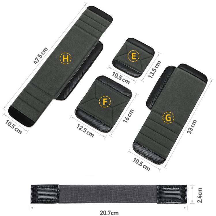 Divisorio multifunzionale per borsa fotografica, in poliestere, per obiettivi, fodera fai-da-te, separatore, E Grey, F Grey 1, G Grey 2, H Grey 3, Grey 4