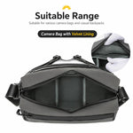 Borsa antiurto per fotocamera DSLR in poliestere con inserto organizer rinforzato.