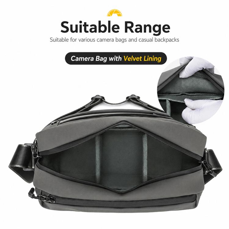 Borsa antiurto per fotocamera DSLR in poliestere con inserto organizer rinforzato.