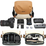 Borsa a tracolla per fotocamera DSLR con colori a contrasto, 20 x 18 x 10cm S, 26 x 24 x 11cm L