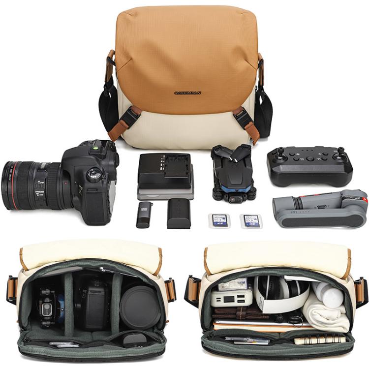 Borsa a tracolla per fotocamera DSLR con colori a contrasto, 20 x 18 x 10cm S, 26 x 24 x 11cm L