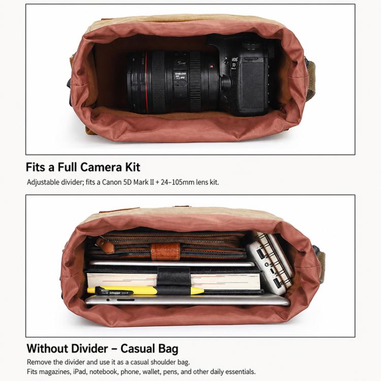 Borsa a tracolla in tela antiurto di grande capacità per fotocamera DSLR., 27 x 20 x 13cm