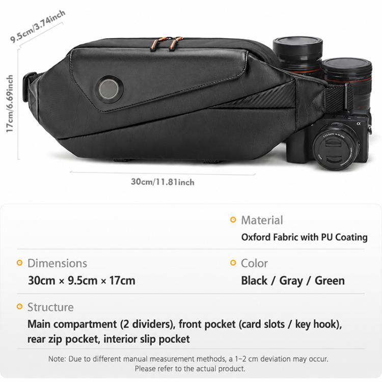 Borsa a tracolla multifunzione per fotocamera, borsa a spalla per fotografia., 30 x 9.5 x 17cm