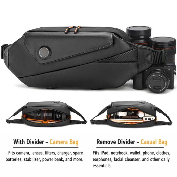Borsa a tracolla multifunzione per fotocamera, borsa a spalla per fotografia., 30 x 9.5 x 17cm
