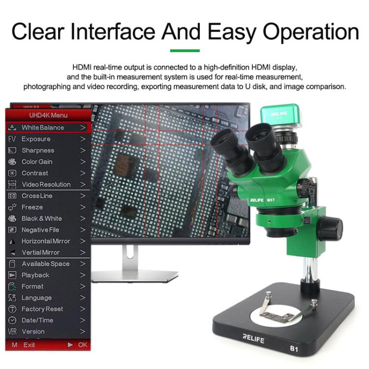RELIFE M-16 HD 4K 30fps Telecamera per microscopio elettronico di livello industriale, RELIFE M-16 EU Plug, RELIFE M-16 US Plug